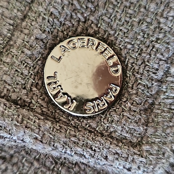 Karl Lagerfeld XL Black short blazer: frayed edges, zipper. EUC. - Picture 5 of 15